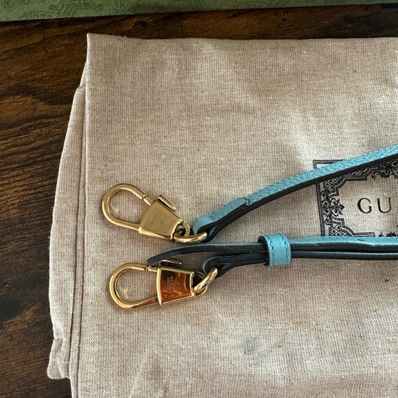 Gucci Mini Diana Bamboo Handle Tote Leather Light Blue Turquoise - Picture 8 of 13